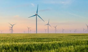 wind turbines in green field sustainablity investing