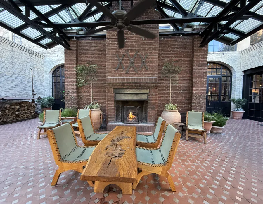 An outdoor seating area at the Pearl in San Antonio, TX
